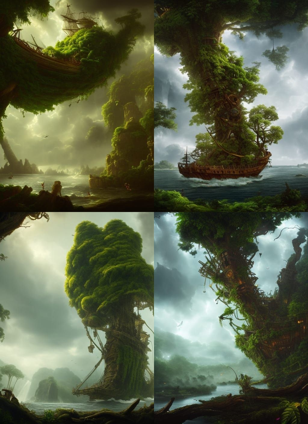 Wrecked Galleon in Jungle Tree Crown