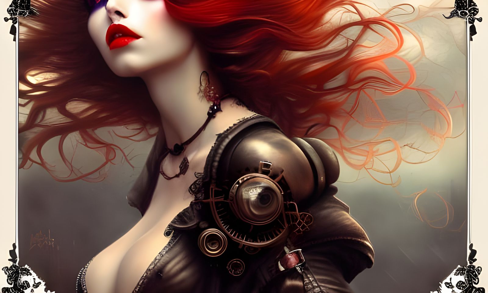 Stunning SteamPunk Gothic Redhead Beauty