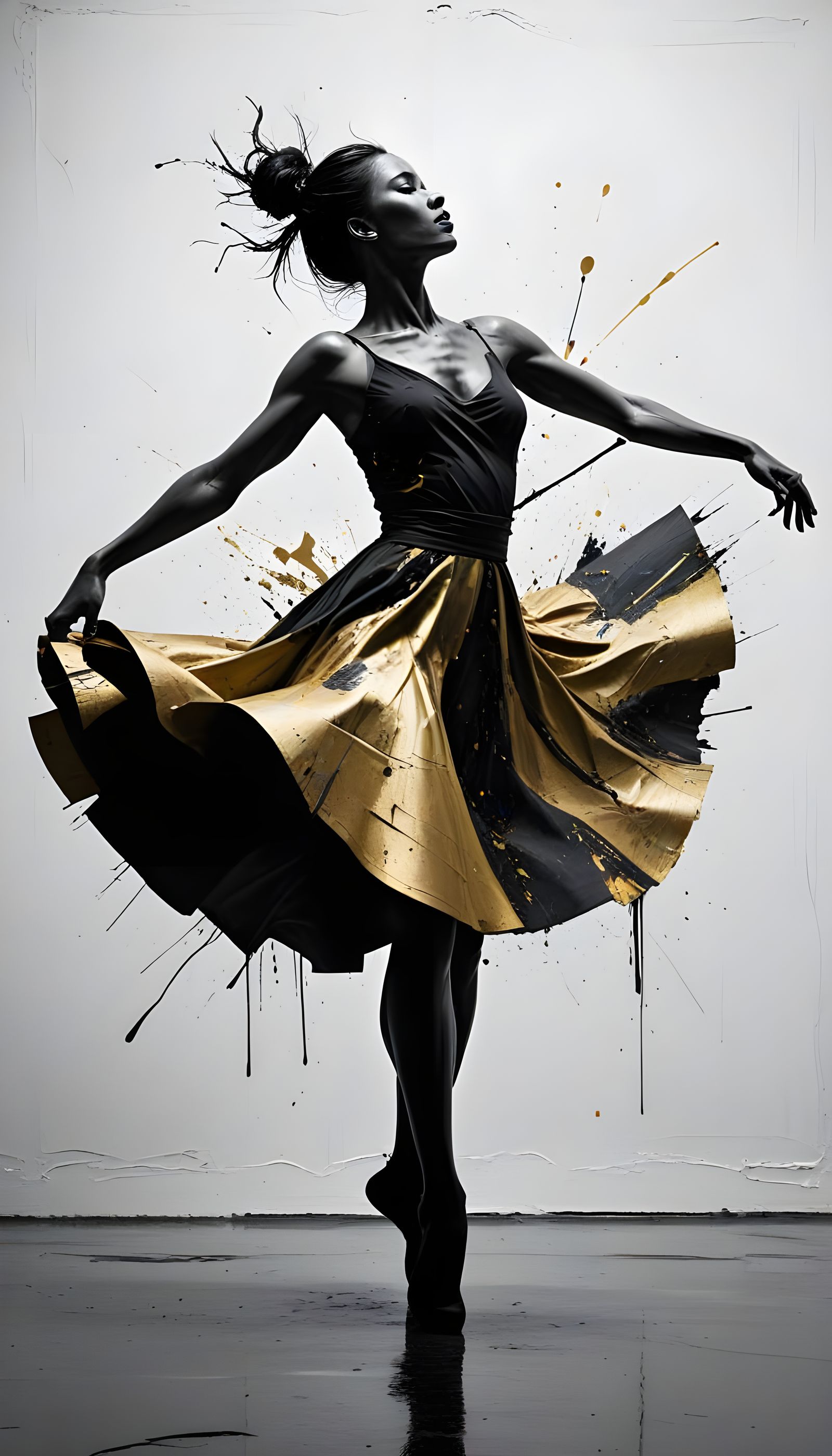 Dynamic Dancer in the Rain: Abstract Graffiti Painting