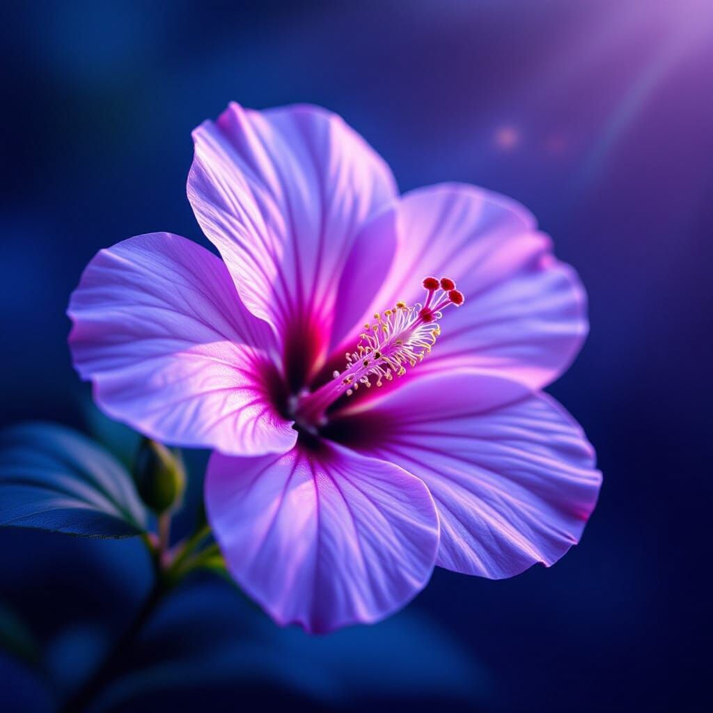 Crystal Violet Hibiscus in Ethereal Light