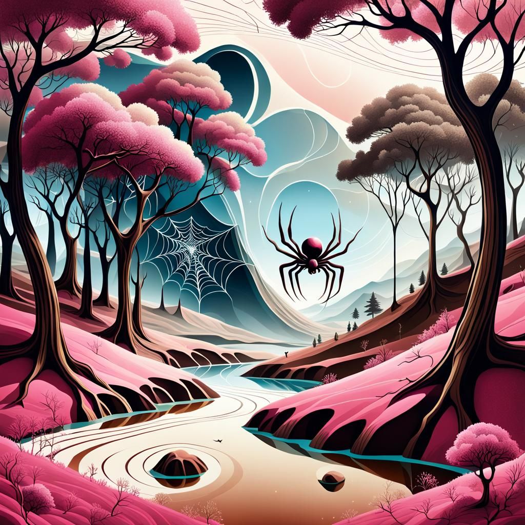 Surreal Abstract Landscape Inspired by Dalí and Magritte