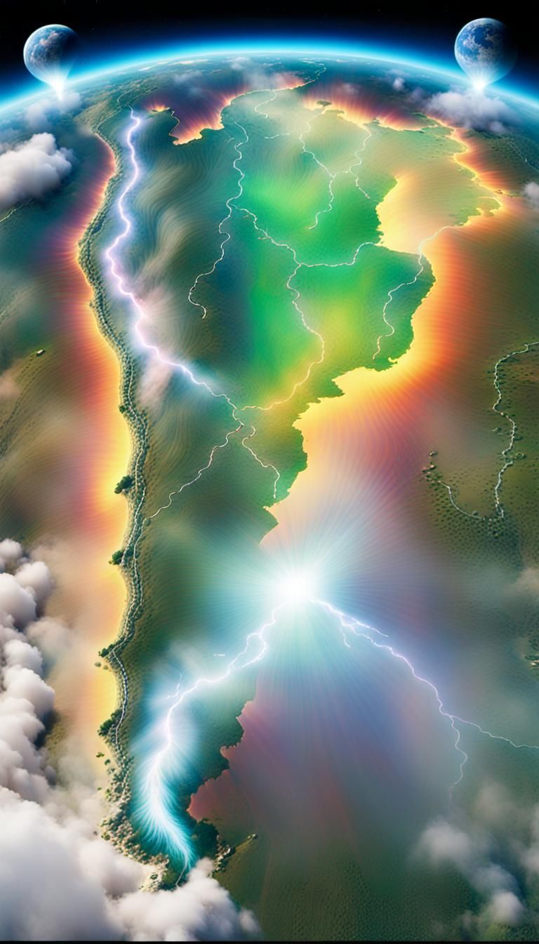 Ethereal Landscape with Cosmic Energy Streams