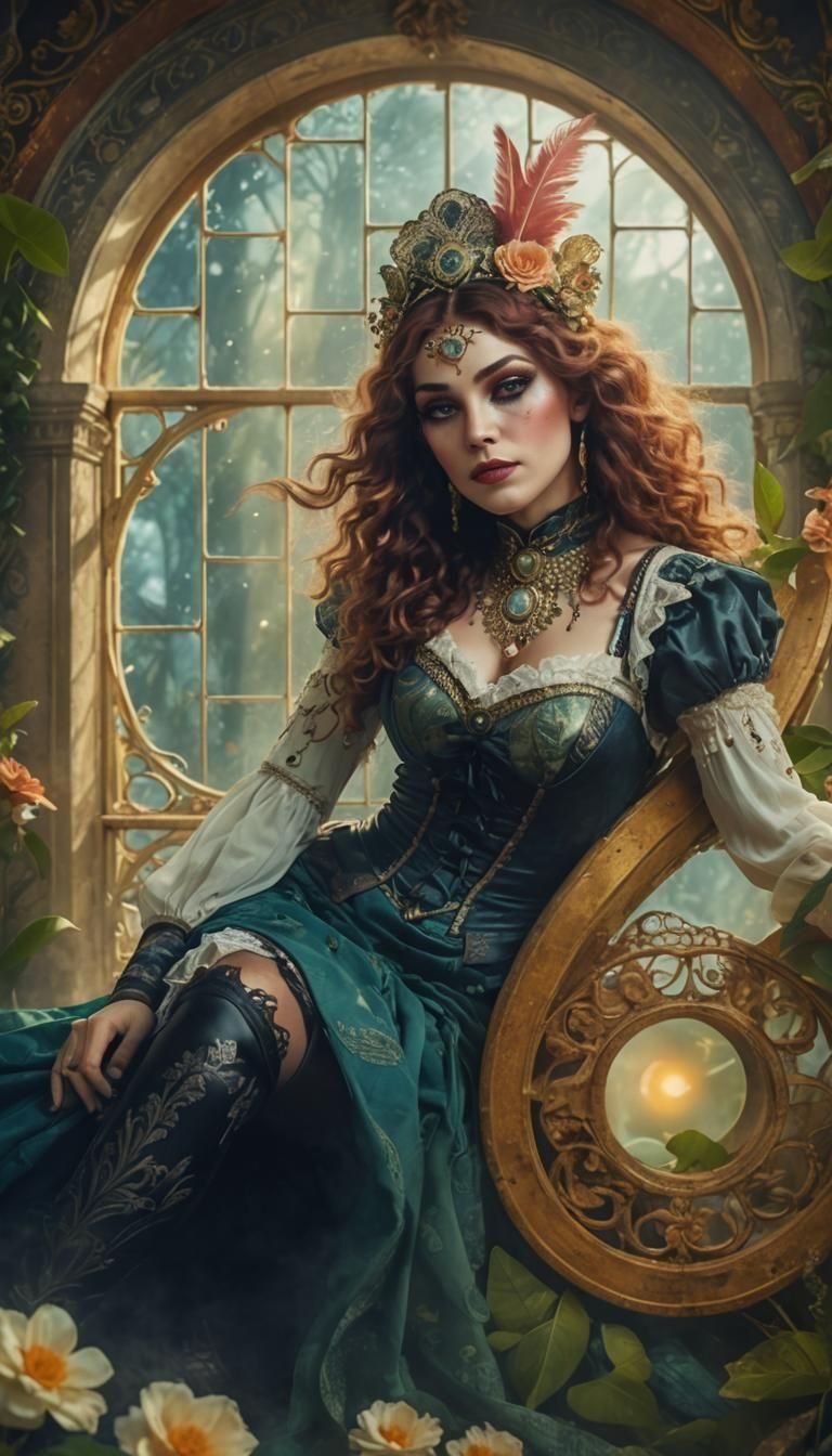 Bohemian Beauty with High Boots and Flashing Eyes