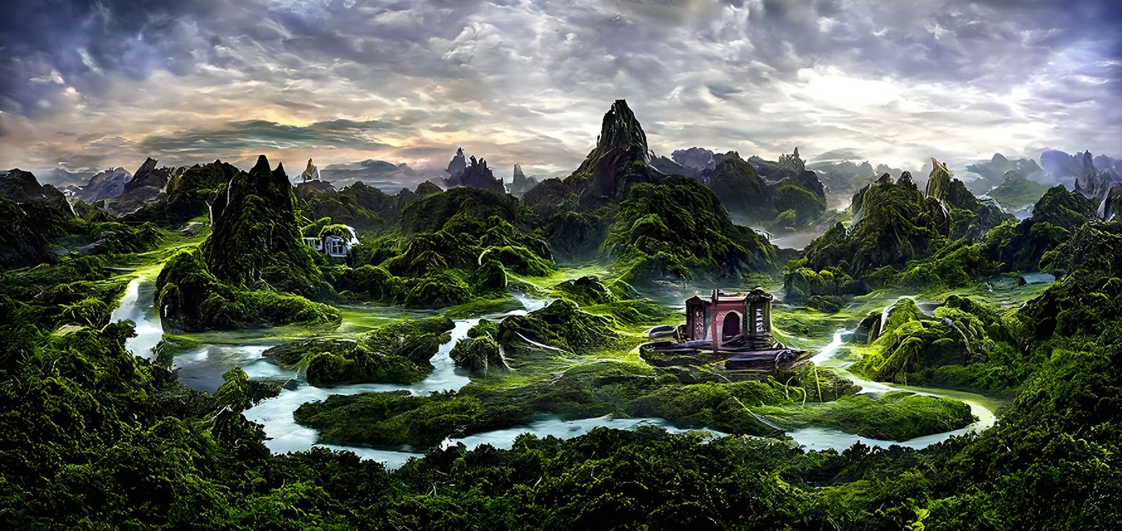 Neon Fantasy Tavern Cellar with Magical Doorway