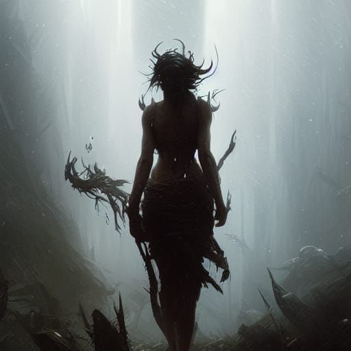 Mother Nature Crying: Dark Fantasy Concept Art
