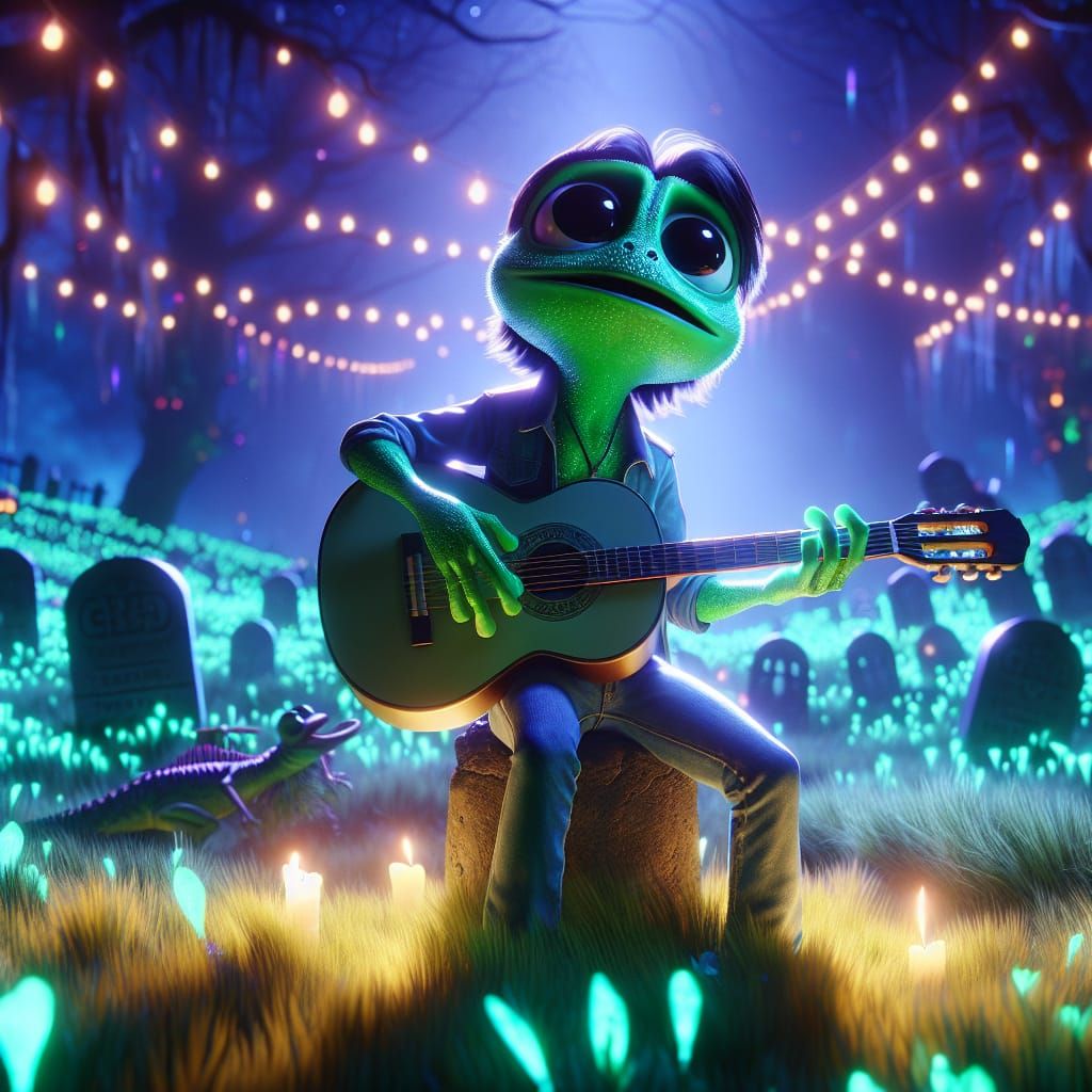 Green Frog's Day of the Dead Guitar Performance