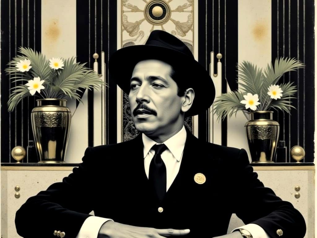 Tom Jones Sings in Art Deco Impasto Style