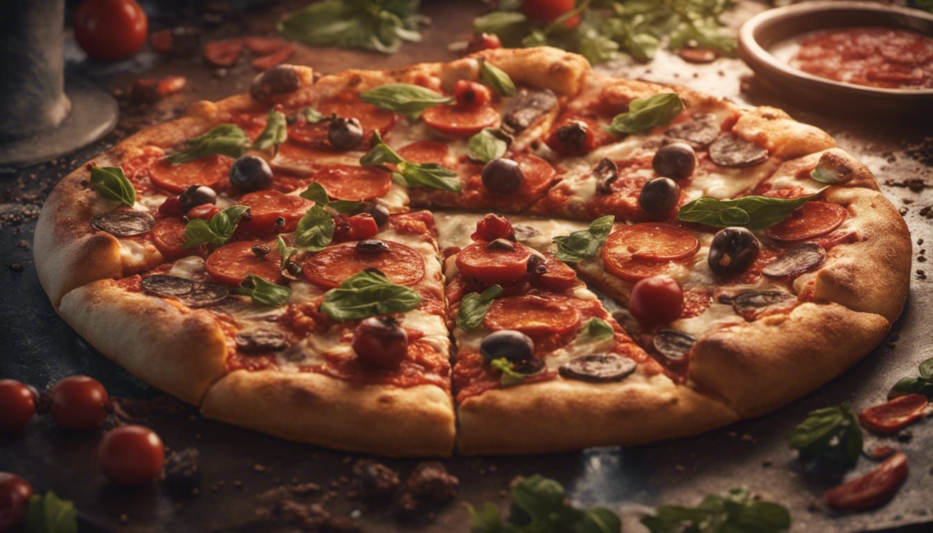 Delectable Pizza: Detailed Fantasy Concept Art