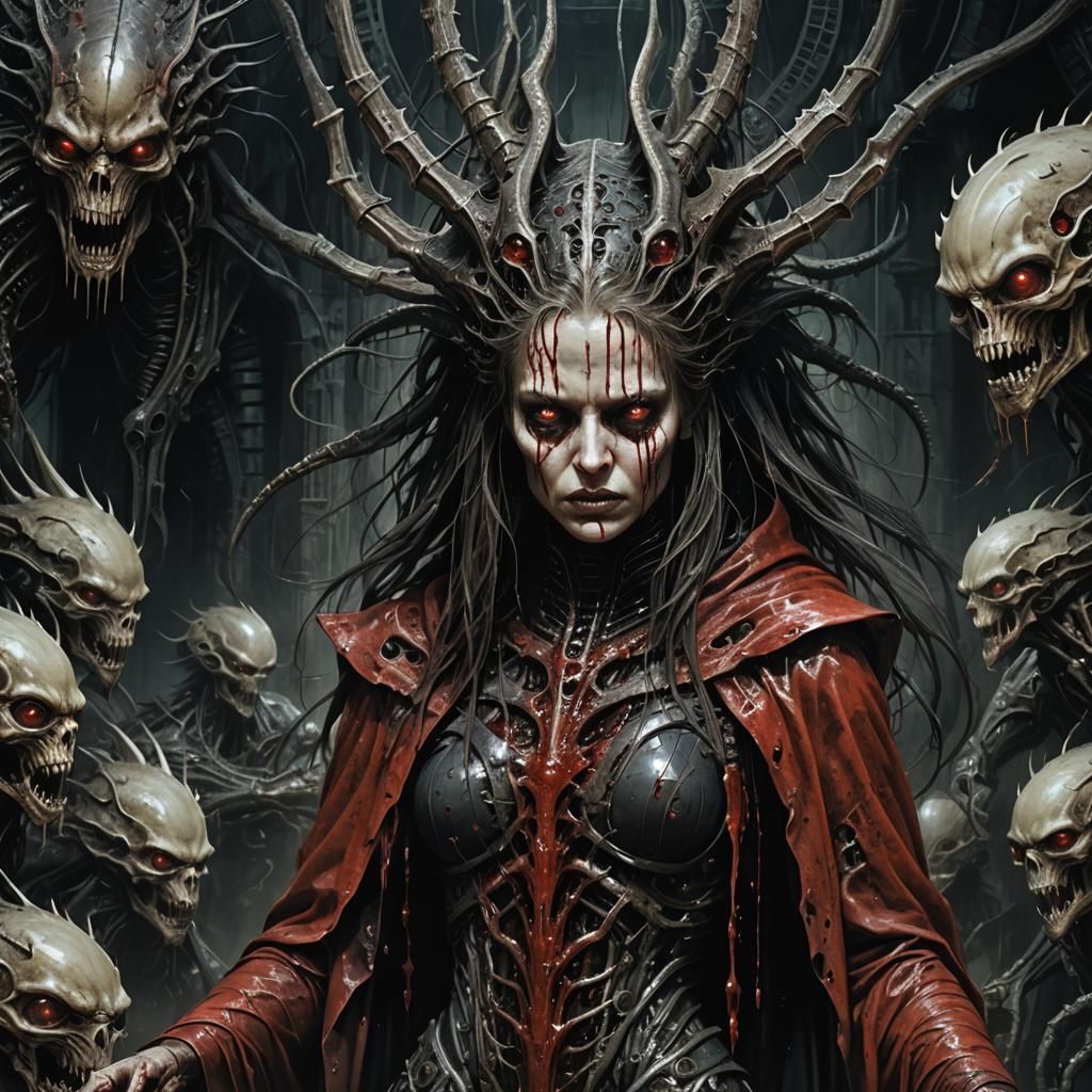 Blood-Soaked Divinity Lost in Hell: A Geiger-Inspired Vision