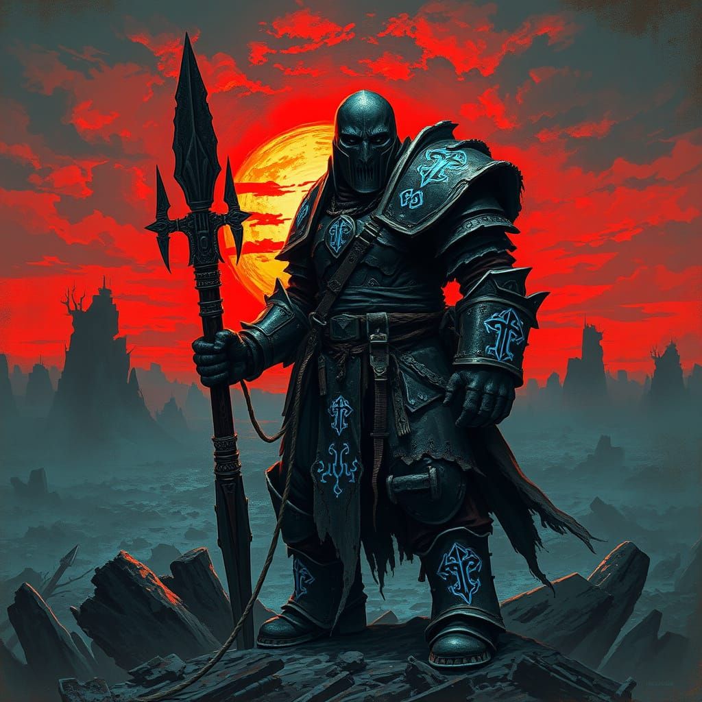 Grimdark Warrior in Tattered Plate Armor