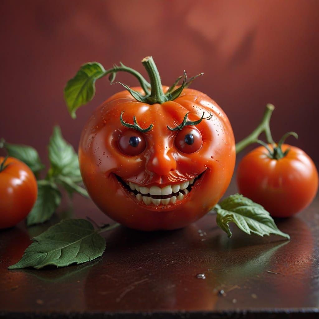 Fruitful Deception in Vibrant Surrealist Style