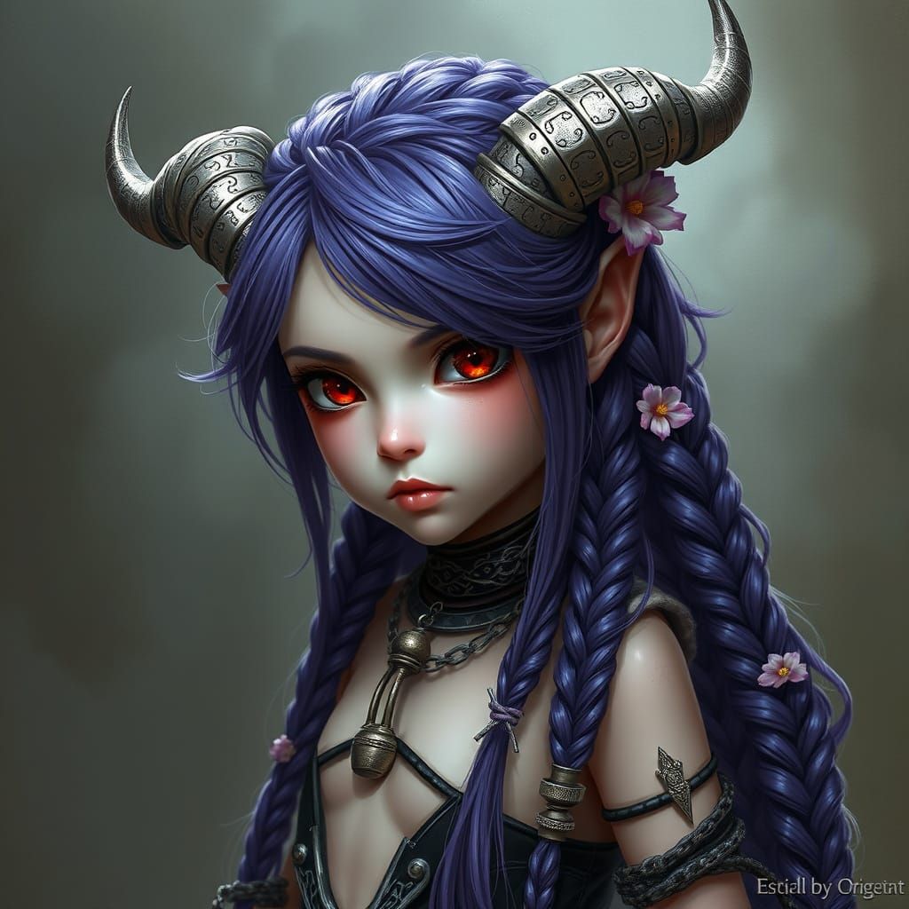 Fantasy Woman with Sword in Dark Art Style