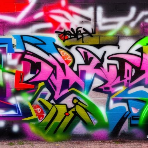 Vibrant Graffiti Wall in Sharp Focus