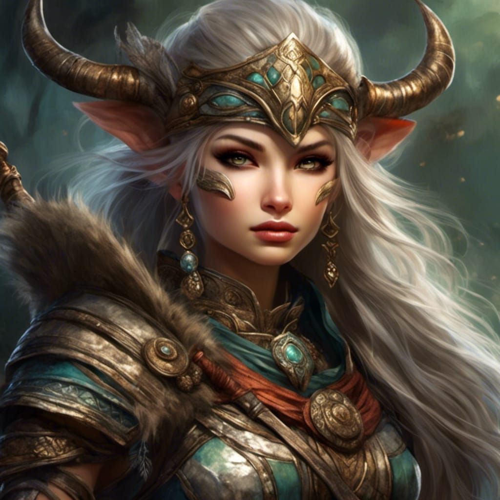 Animal Warrior Portrait in Deep Background