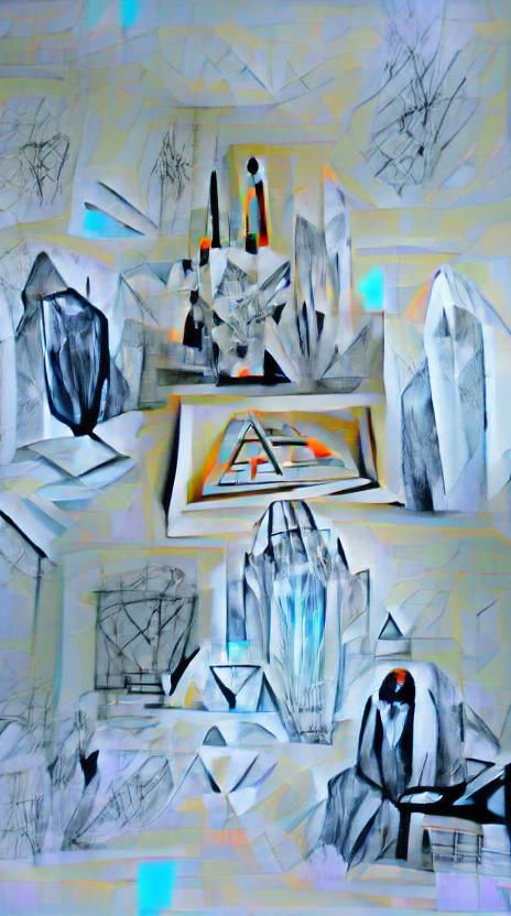 Minimalist Art Deco Room with Quartz Crystals