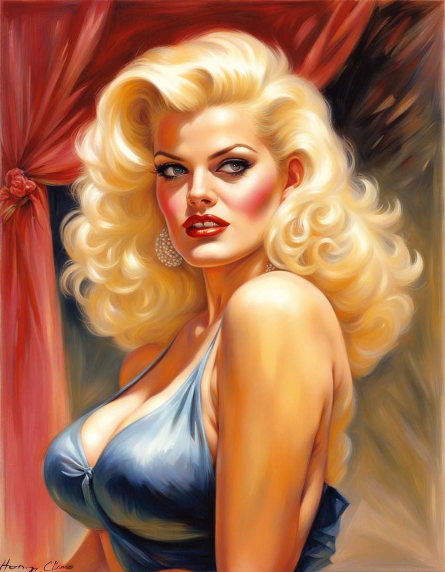 Anna Nicole Smith in Pinup Art Style