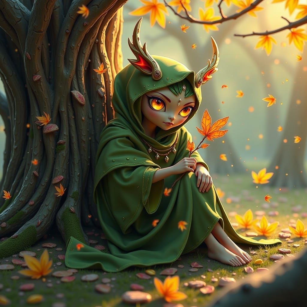 Whimsical Tree Sprite Digital Painting