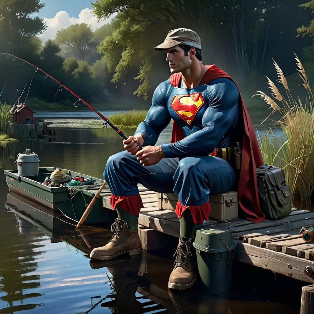 Superman Goes Fishing: A Detailed Matte Painting