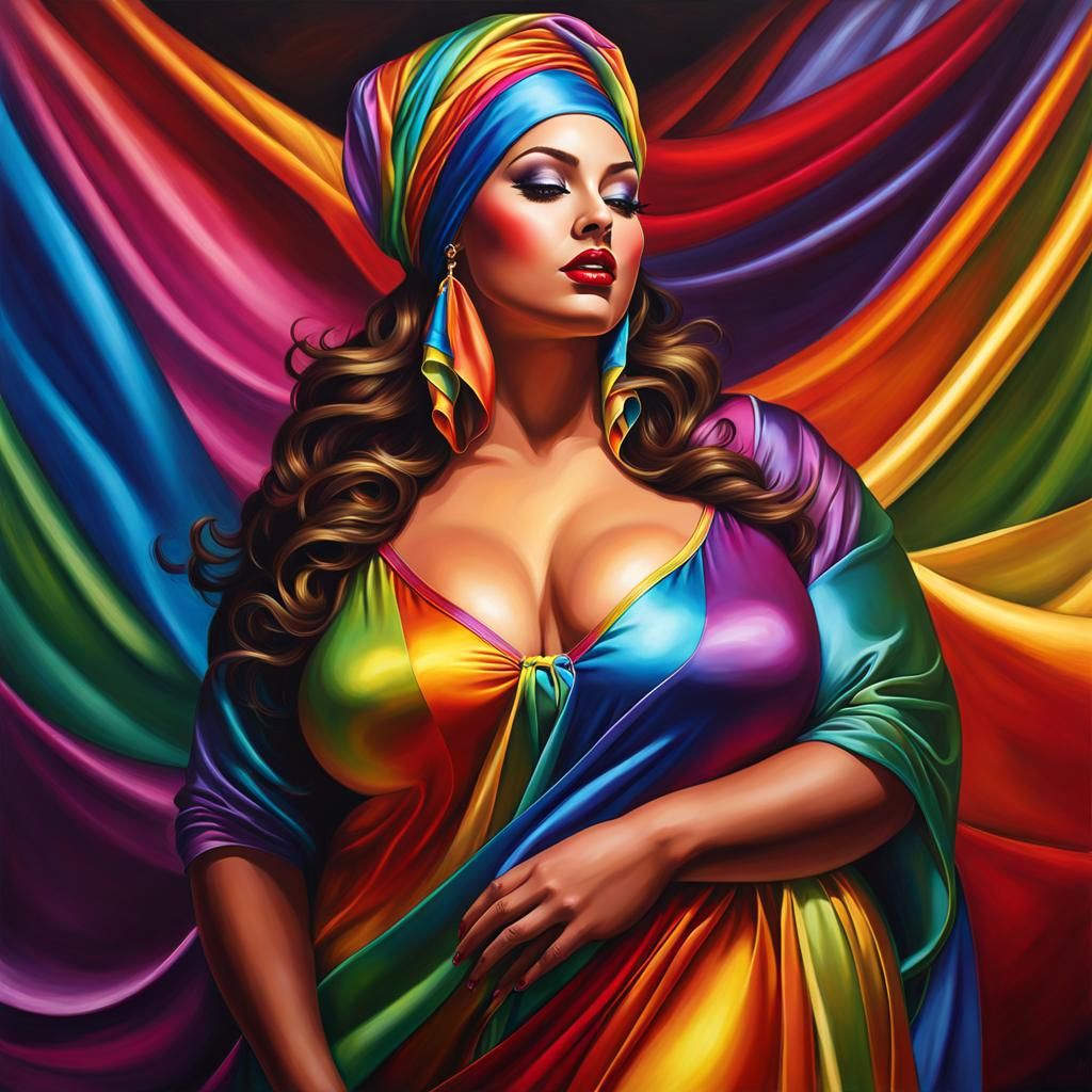 Rainbow Satin Beauties: A Detailed Matte Painting