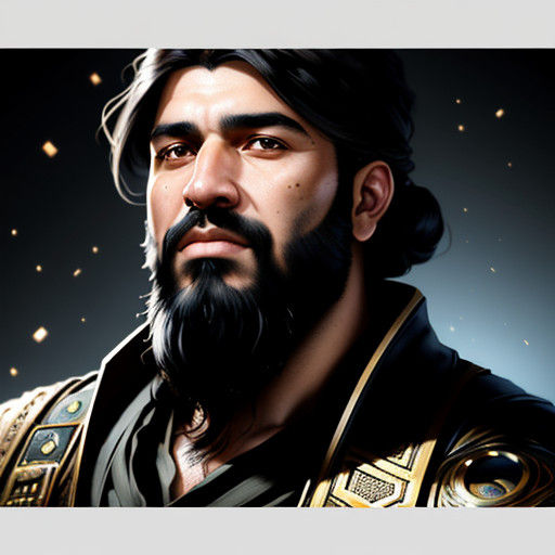 Young Kurdish Man in Triadic Colors, Hyperdetailed Concept A...