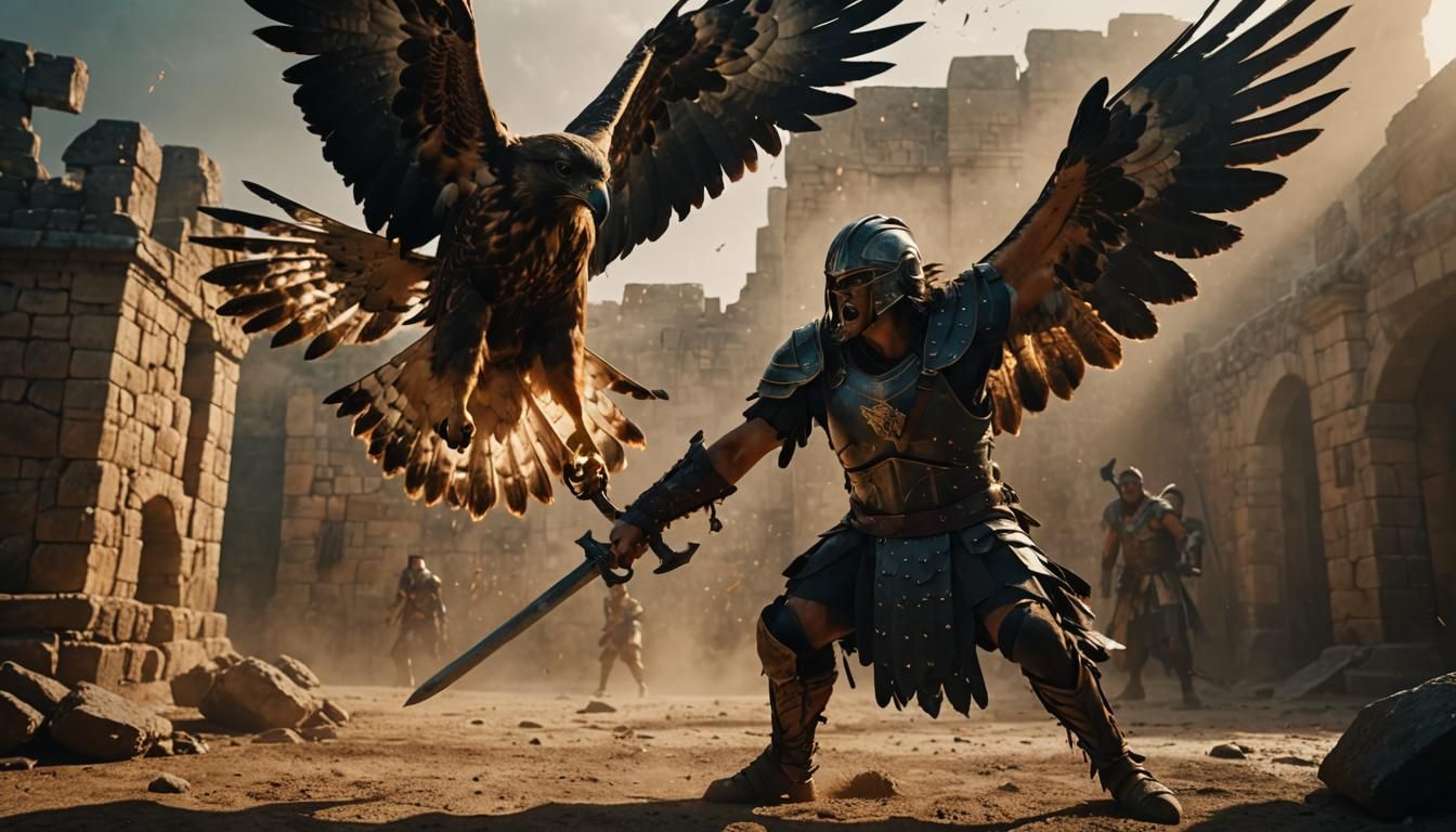 Hawk Gladiator Fight in Misty Arena