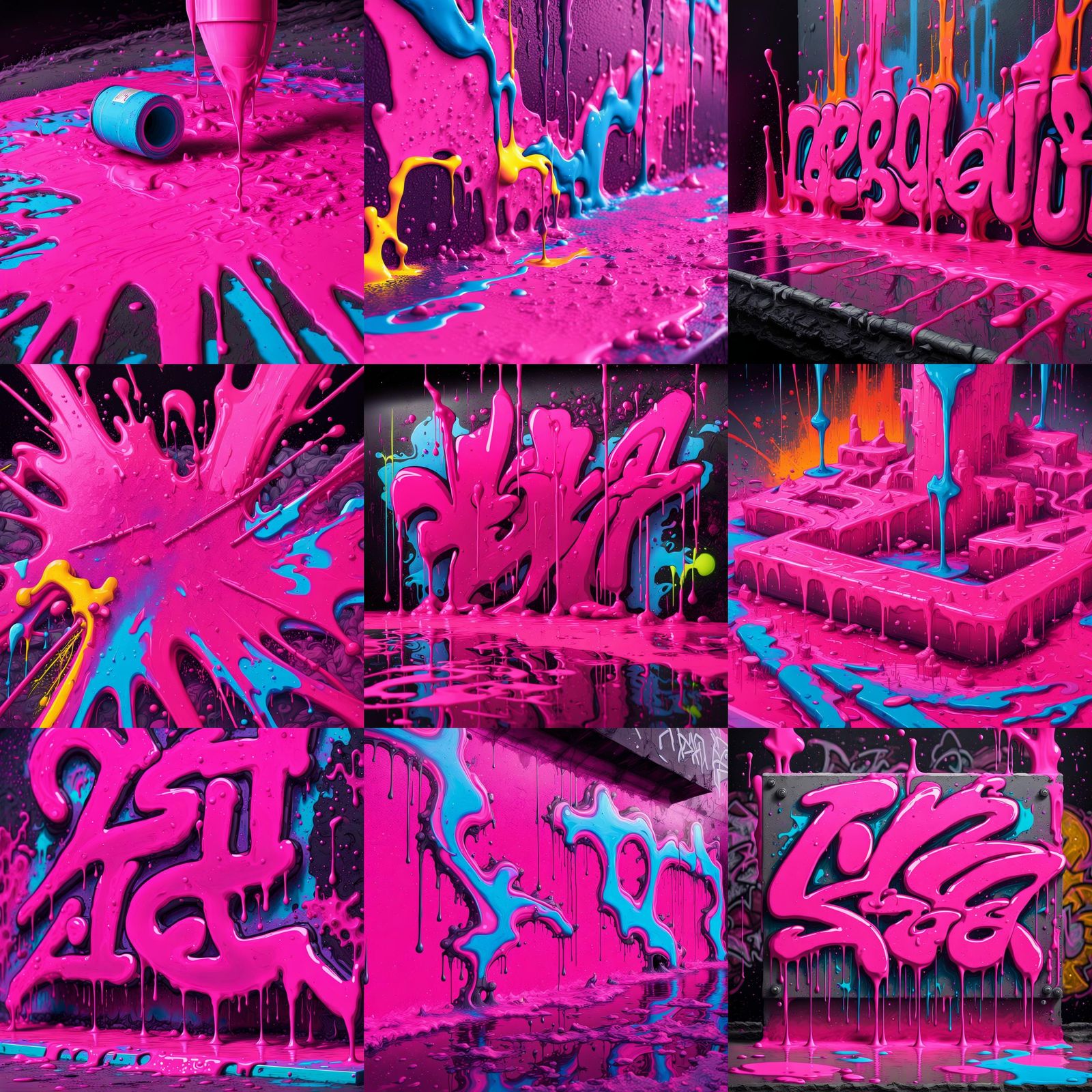 Neon Pink Lasers Light Up Rave Stage