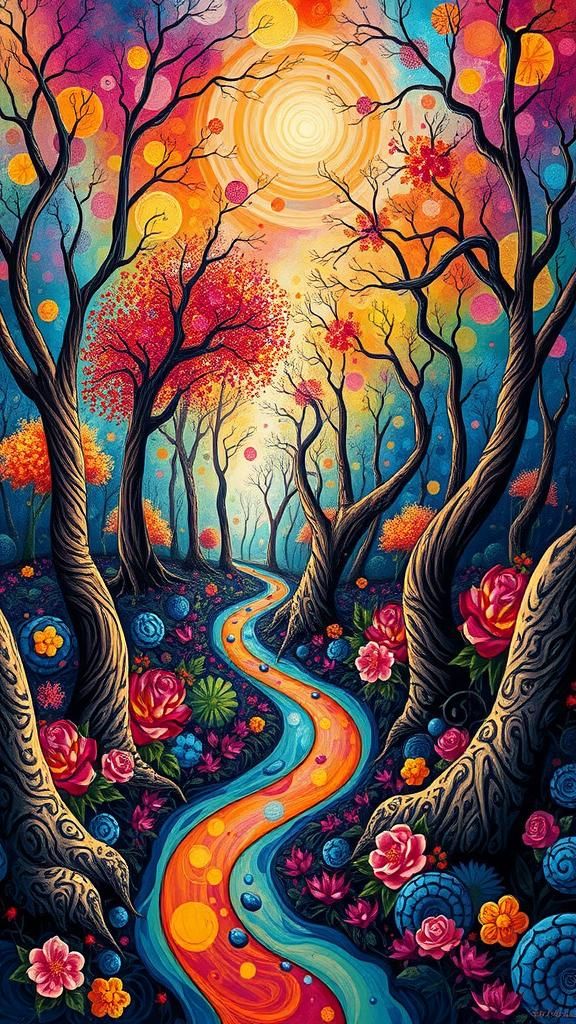 Swirling Patterns of Vibrant, Abstract, Fractal Nature. 🎨🍁...