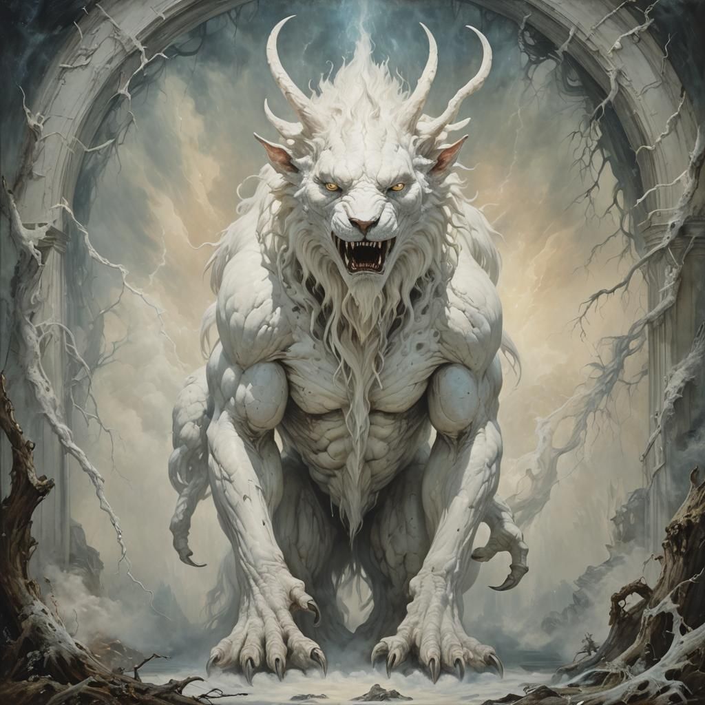 Mystical Vintagepunk Monster with Ethereal Aura