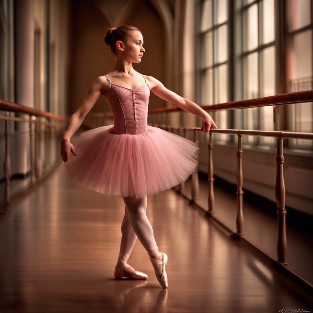 Hyperrealistic Ballerina Dancing En Pointe