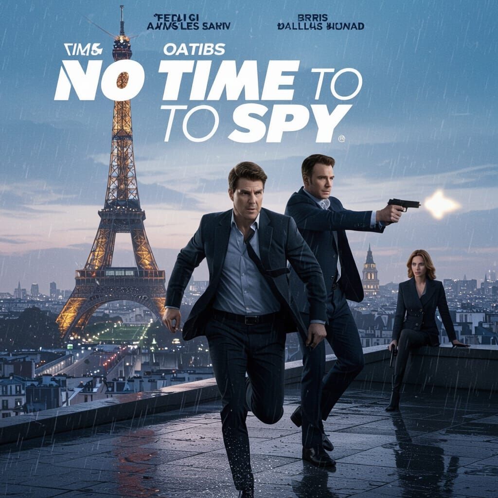 No Time To Spy Movie Poster: Paris Twilight Thriller