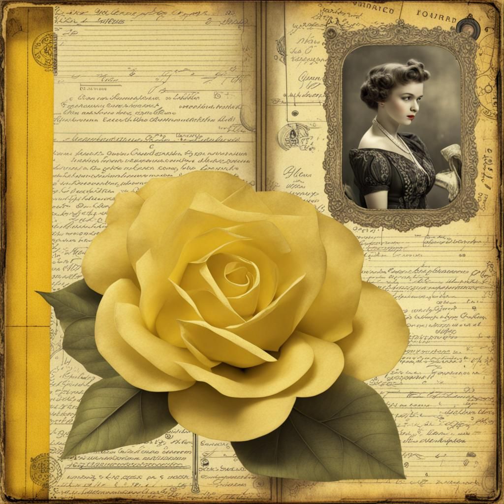 Vintage junk  Journal ephemeria1950s yellow