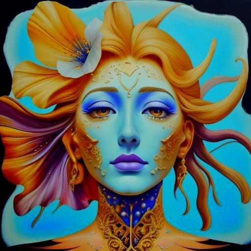 Melting Wildflower Beauty in Surrealist Style