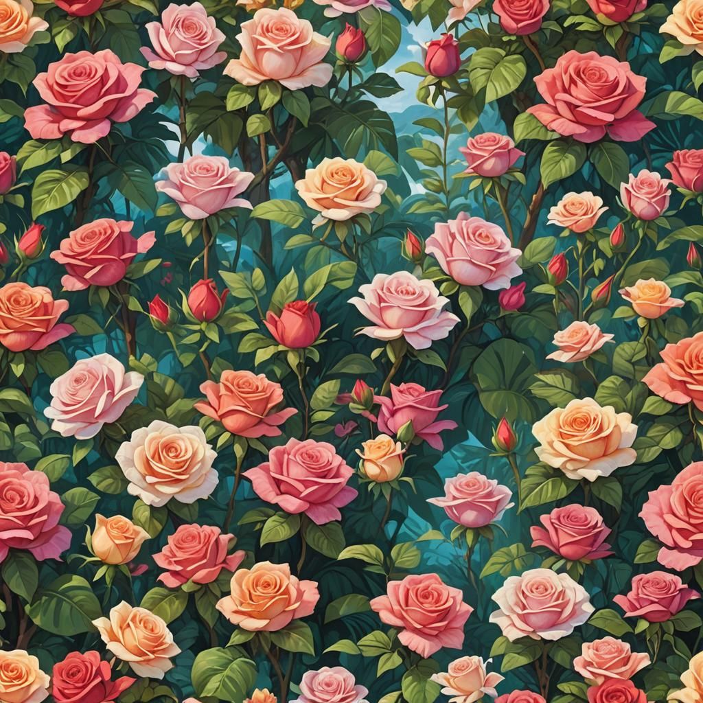 Enchanted Roses on Mystical Pacific Island