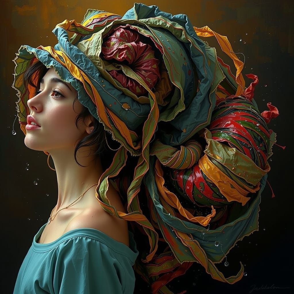 Vibrant Red Ribbons Swirling in Dynamic Motion