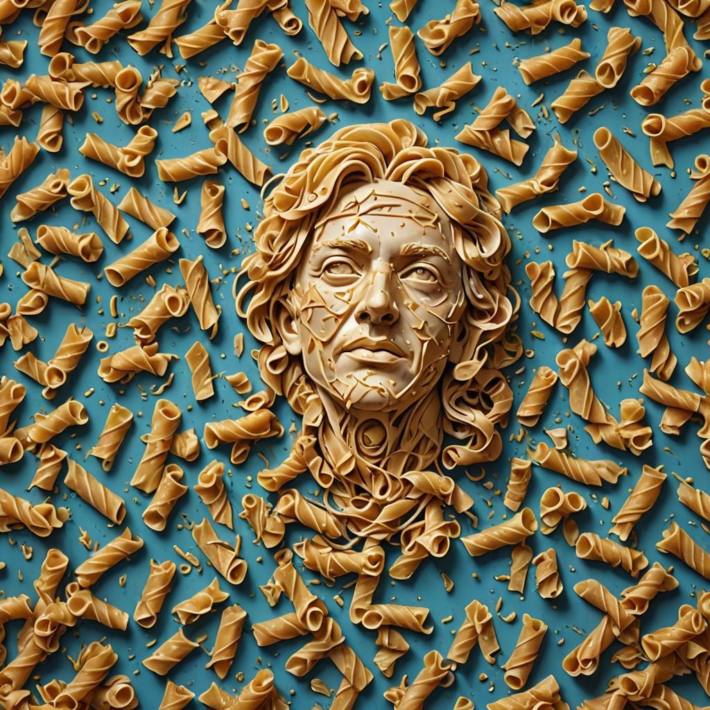 Hyperrealistic Human-Shaped Pasta: Concept Art
