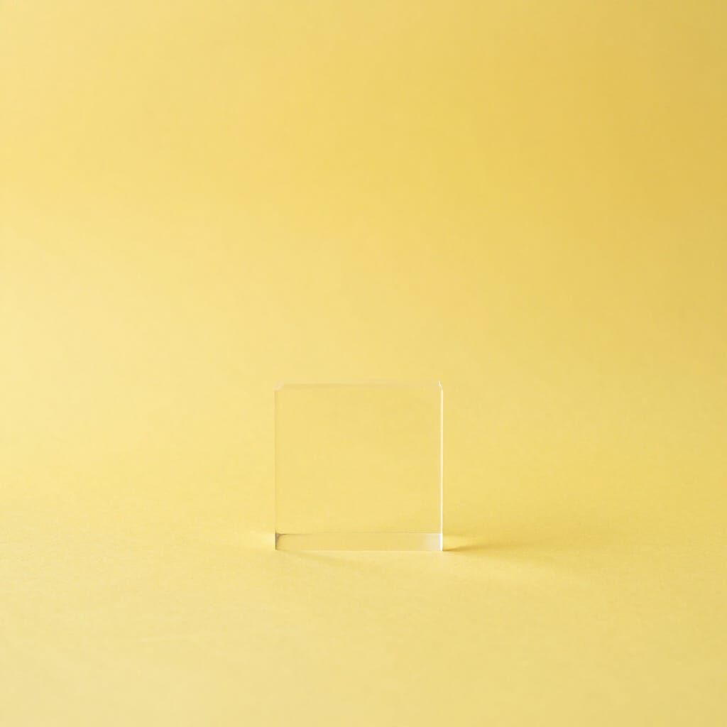 Minimalist Yellow Composition with Geometric Object
