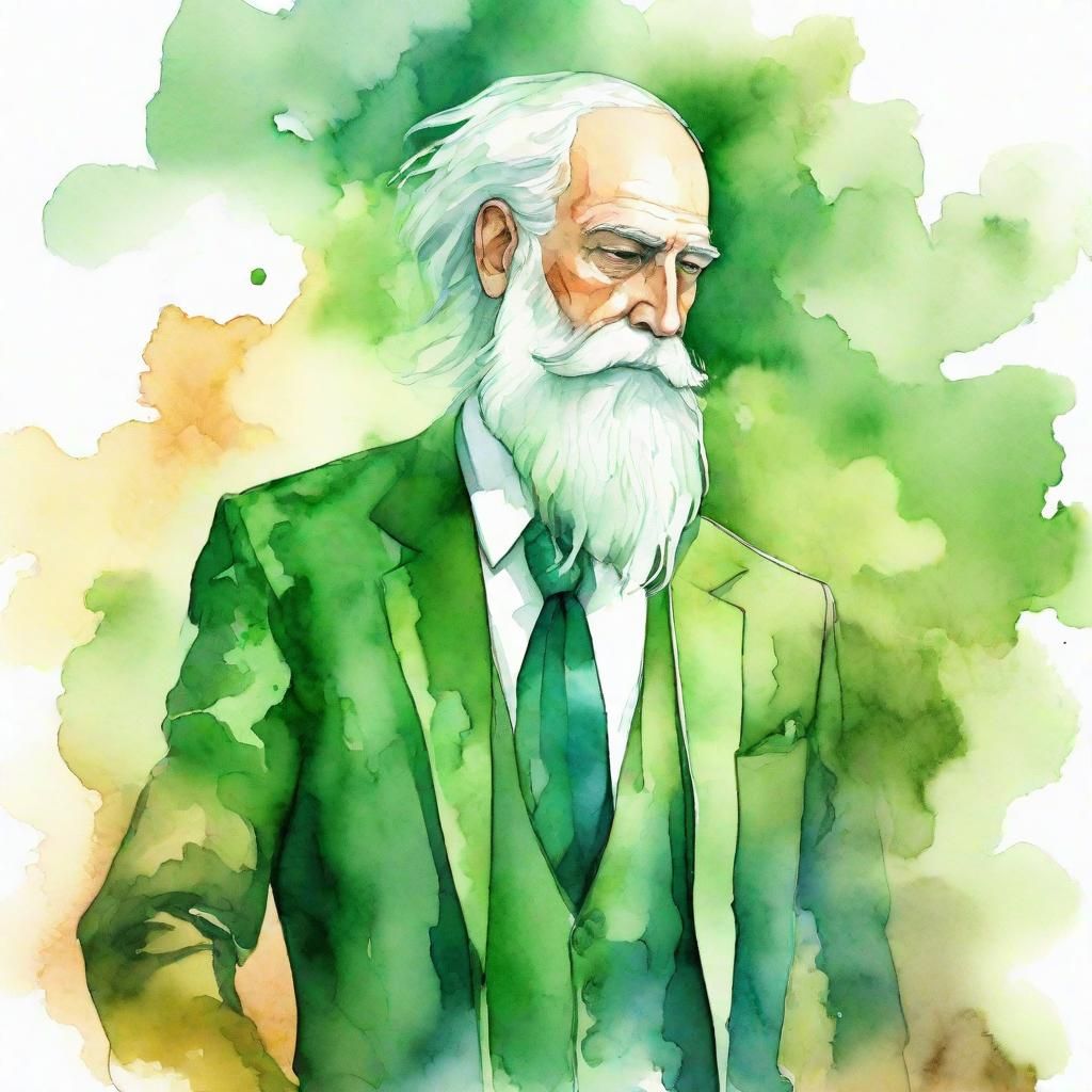 Desperate Scientist: Watercolor Digital Illustration