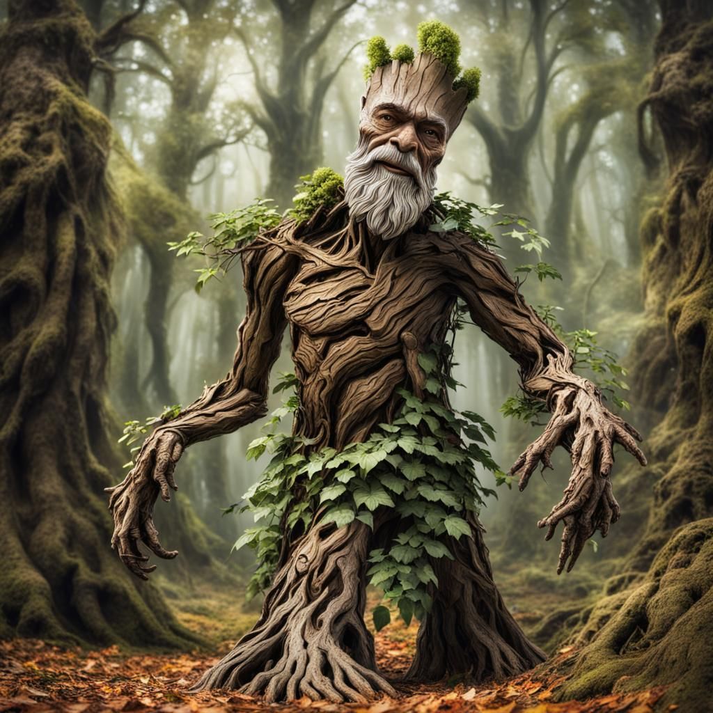 Grotesque Tree Man in Forest, Arcimboldo Style