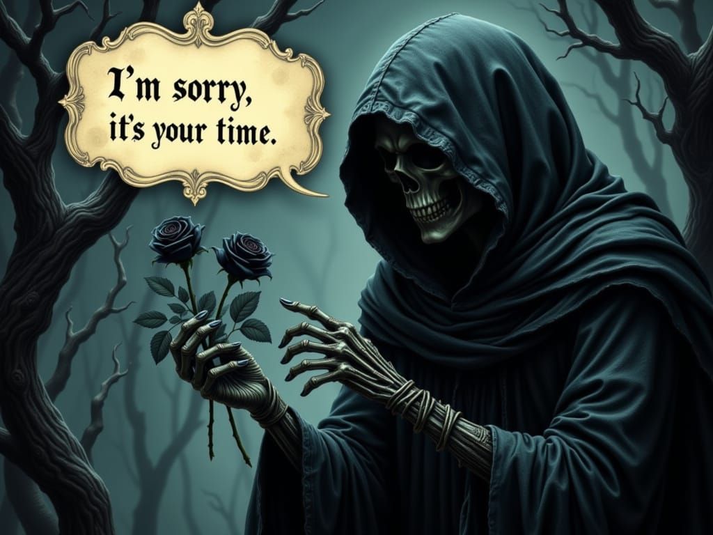 Grim Reaper's Elegy in Dark Fantasy Style