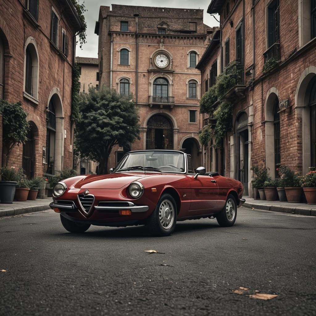 Hyperrealistic Alfa Romeo Spider in Cinematic Style