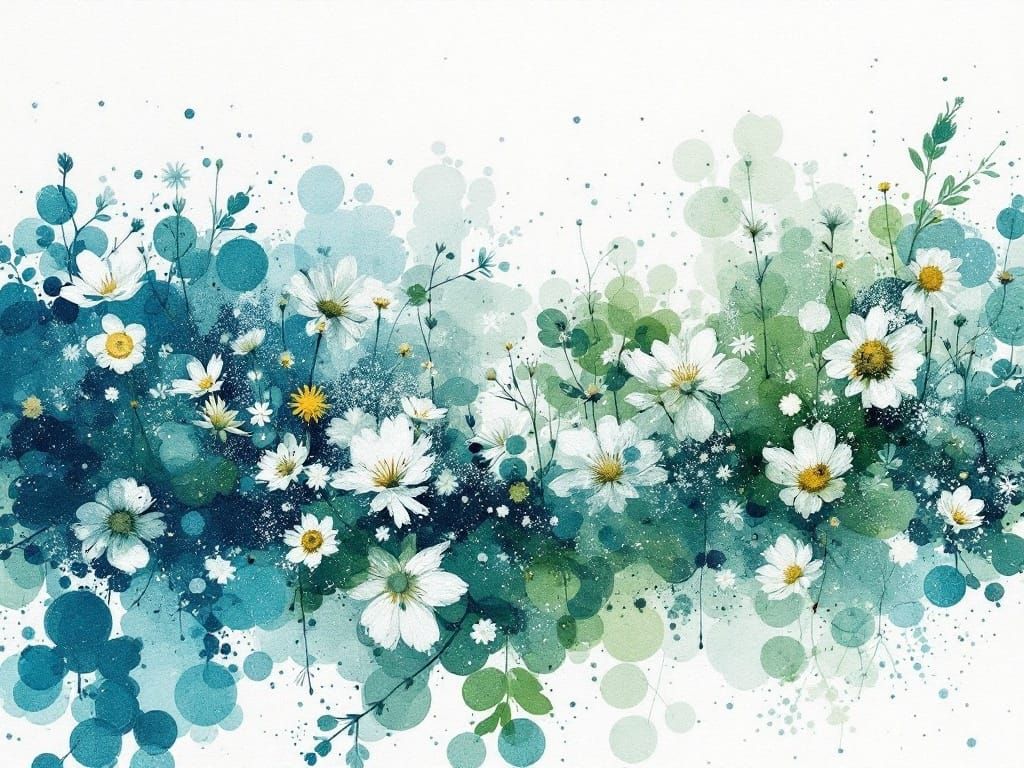 Blossoming Winter Landscape in Refined Pointillism
