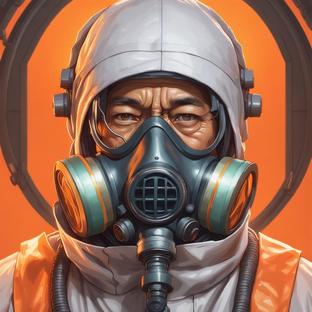 Ominous Doctor in High-Tech Suit, Digital Art