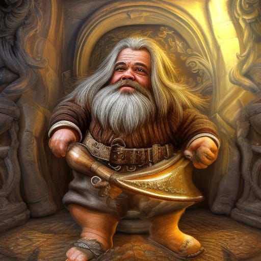 Detailed Dwarf at Anvil: Fantasy Art in 4K