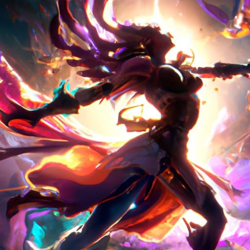 Dynamic Art Nouveau Dancer in Volumetric Lighting