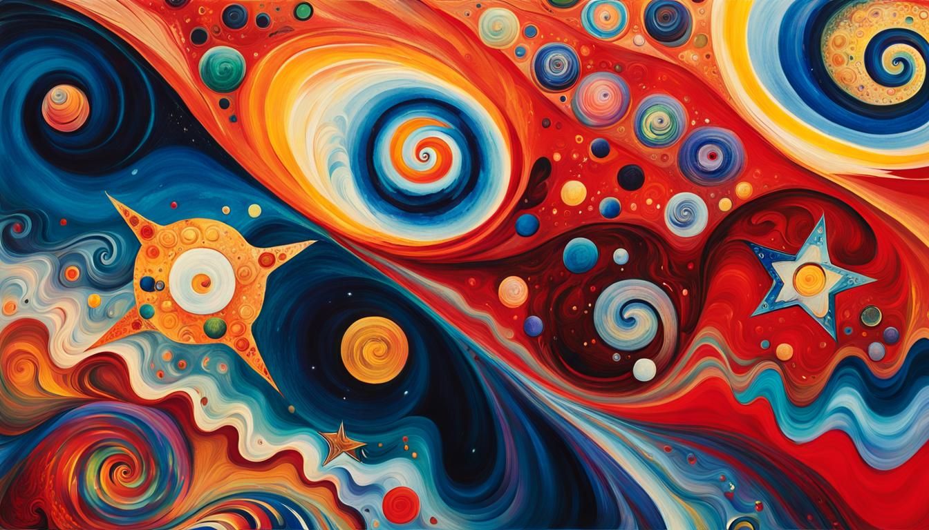 Iridescent Stars in Cosmic Whirlpools: Abstract Expressionis...