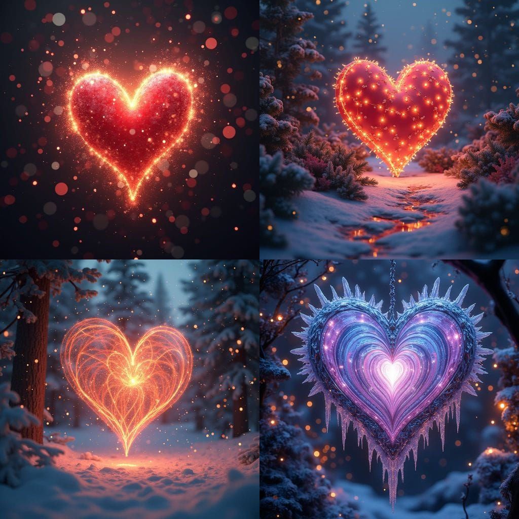 Enchanted Heart in Vibrant Christmas Glow
