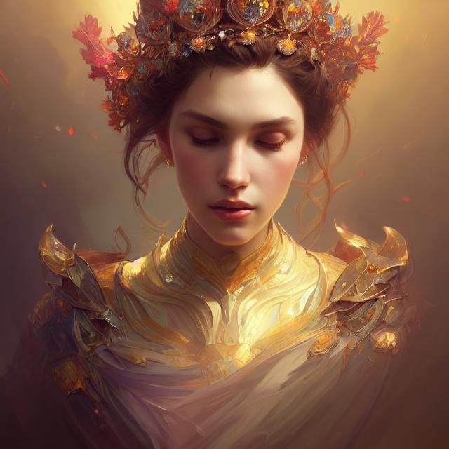 Spring Queen Portrait in Hyperdetailed Art Style