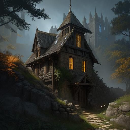 Dark Medieval Fortification Concept Art