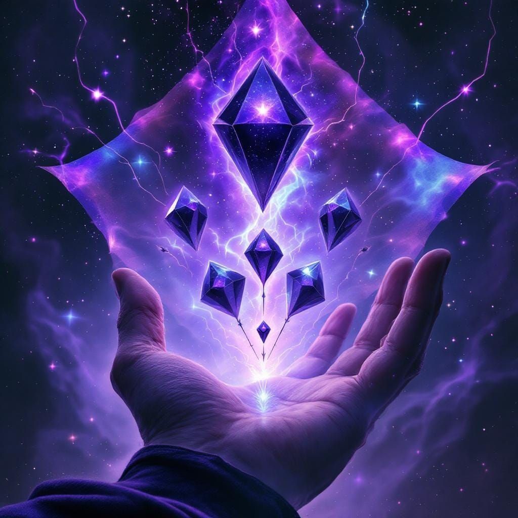Ethereal Void Crystals Conjured in Dark Fantasy Style