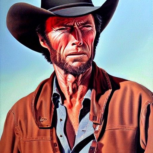 Cowboy Portrait in Oil Painting Style